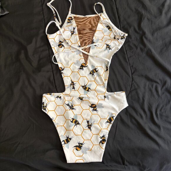 Like New The Bendy Brand Leotard - Size S, Bee Print - Picture 3 of 8